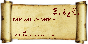 Bárdi Ádám névjegykártya
